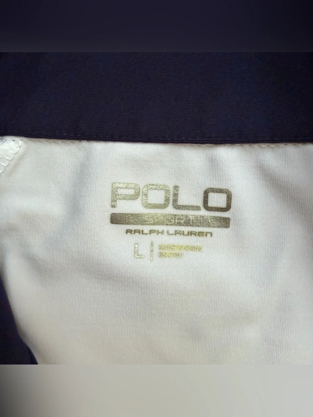 Polo Sport Shirt Mens White Navy Thermovent Short Slv US Open 2016 Size LARGE